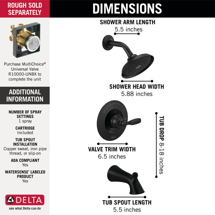 Delta Woodhurst: Tub/Shower Trim