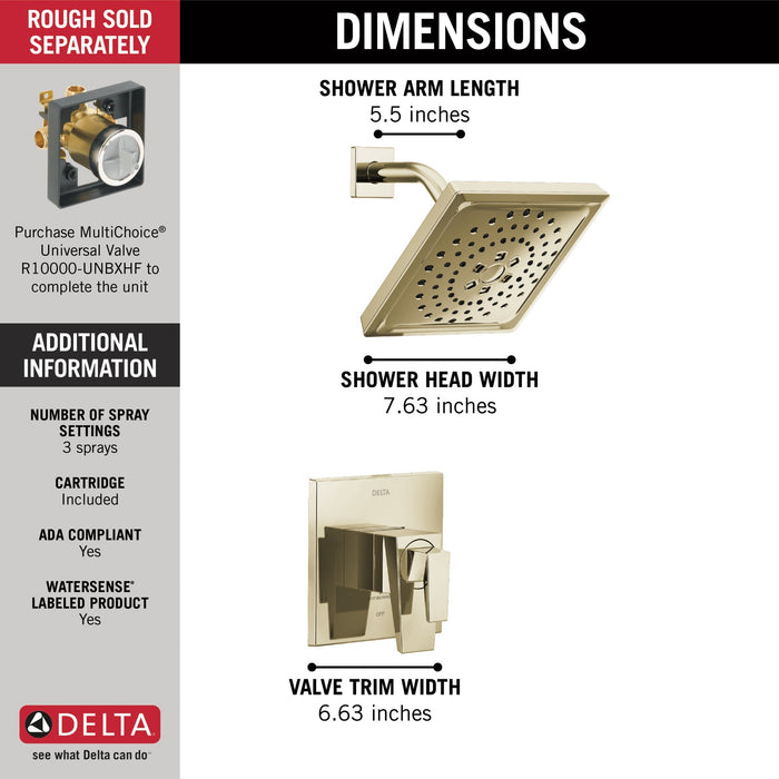 Delta Trillian T17243 17 Series H2Okinetic Shower Only Trim, lumicoat polished nickel - view 2