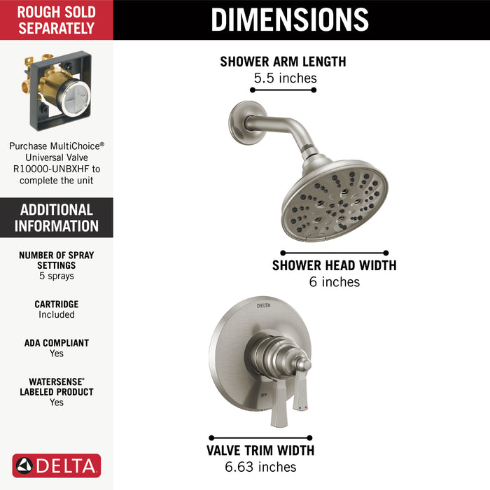 Delta Dorval:T17256 Monitor 17 Series Shower Trim
