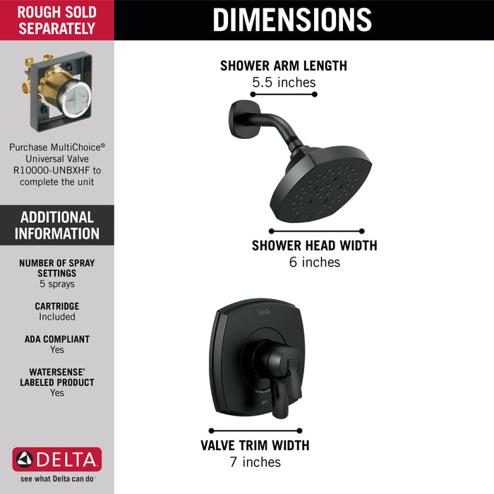 Delta Stryke T17276 17 Series Shower Only, matte black - view 2