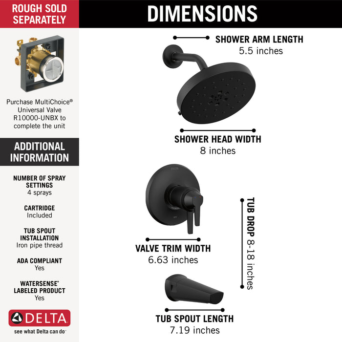 Delta Galeon: 17T S Tub Shower Trim with UltraSoak