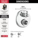 Delta Dorval T24956 Traditional 2-Handle Monitor 14 Series Valve Trim with 6 Setting Diverter
