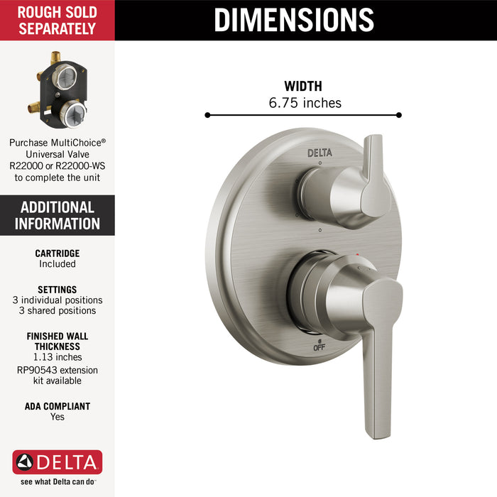 Delta Galeon: 14S Integrated Diverter Trim - 6 Setting