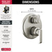 Delta Tetra T24989 14 Series Integrated Diverter Trim with 6-Setting