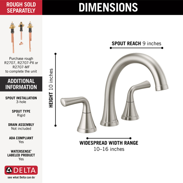 Delta Kayra:T2733 Roman Tub Trim