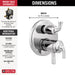 Delta Kayra:T27833 2-Handle Monitor 17 Series Valve Trim with 3- or 6- Setting Diverter
