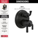 Delta Kayra:T27833 2-Handle Monitor 17 Series Valve Trim with 3- or 6- Setting Diverter