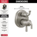 Delta Kayra:T27833 2-Handle Monitor 17 Series Valve Trim with 3- or 6- Setting Diverter