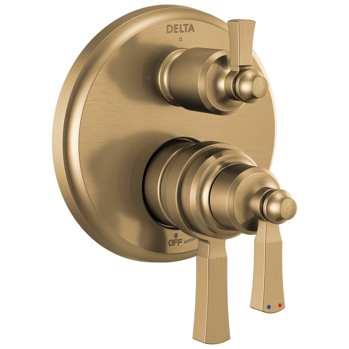Delta Dorval T27856 Traditional 2-Handle Monitor 17 Series Valve Trim with 3 Setting Diverter