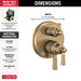 Delta Dorval T27856 Traditional 2-Handle Monitor 17 Series Valve Trim with 3 Setting Diverter