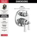 Delta Dorval T27856 Traditional 2-Handle Monitor 17 Series Valve Trim with 3 Setting Diverter