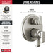 Delta Tetra T27889 17 Series Integrated Diverter Trim with 3-Setting