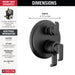 Delta Tetra T27889 17 Series Integrated Diverter Trim with 3-Setting