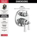 Delta Dorval:T27956 Traditional 2-Handle Monitor 17 Series Valve Trim with 6 Setting Diverter