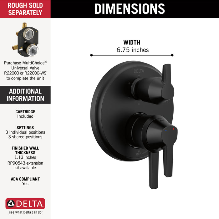 Delta Galeon T27971 17S Integrated Diverter Trim - 6 Setting