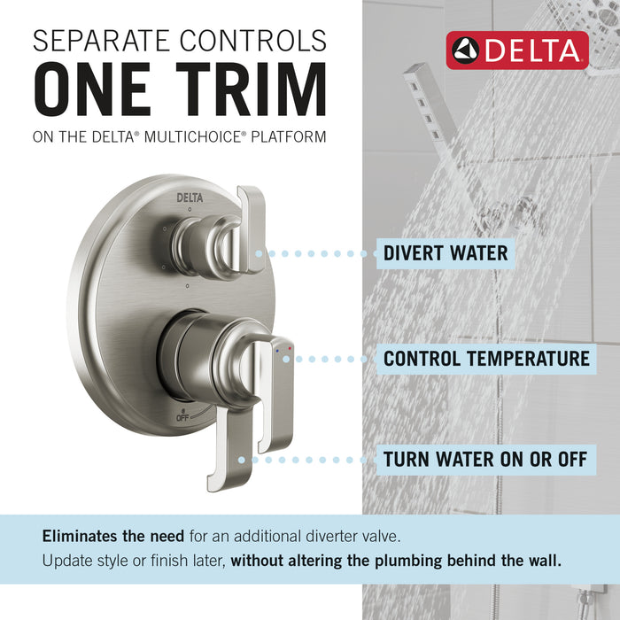 Delta Tetra T27989 17 Series Integrated Diverter Trim with 6-Setting