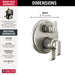 Delta Tetra T27989 17 Series Integrated Diverter Trim with 6-Setting
