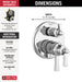 Delta Dorval T27T856 Traditional 2-Handle Monitor 17T Series Valve Trim with 3 Setting Diverter