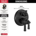 Delta Dorval T27T856 Traditional 2-Handle Monitor 17T Series Valve Trim with 3 Setting Diverter
