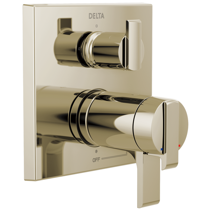 Delta Ara T27T867 Angular Modern TempAssure 17T Series Valve Trim with 3-Setting Integrated Diverter, polished nickel