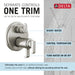 Delta Tetra: TempAssure 17T Series Integrated Diverter Trim with 3-Setting