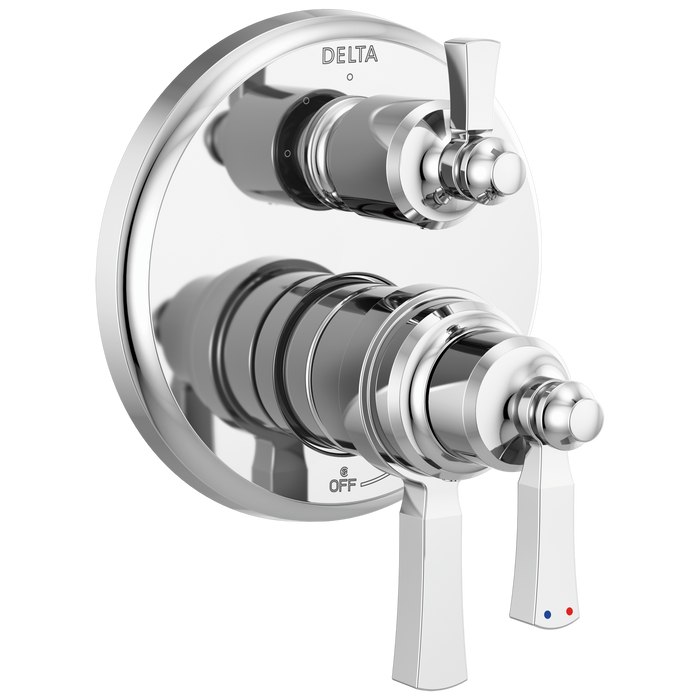 Delta Dorval T27T956 Traditional 2-Handle Monitor 17T Series Valve Trim with 6 Setting Diverter, chrome