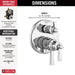 Delta Dorval T27T956 Traditional 2-Handle Monitor 17T Series Valve Trim with 6 Setting Diverter, chrome - view 2