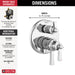 Delta Dorval:T27T956 Traditional 2-Handle Monitor 17T Series Valve Trim with 6 Setting Diverter