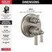 Delta Dorval:T27T956 Traditional 2-Handle Monitor 17T Series Valve Trim with 6 Setting Diverter