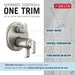 Delta Tetra: TempAssure 17T Series Integrated Diverter Trim with 6-Setting