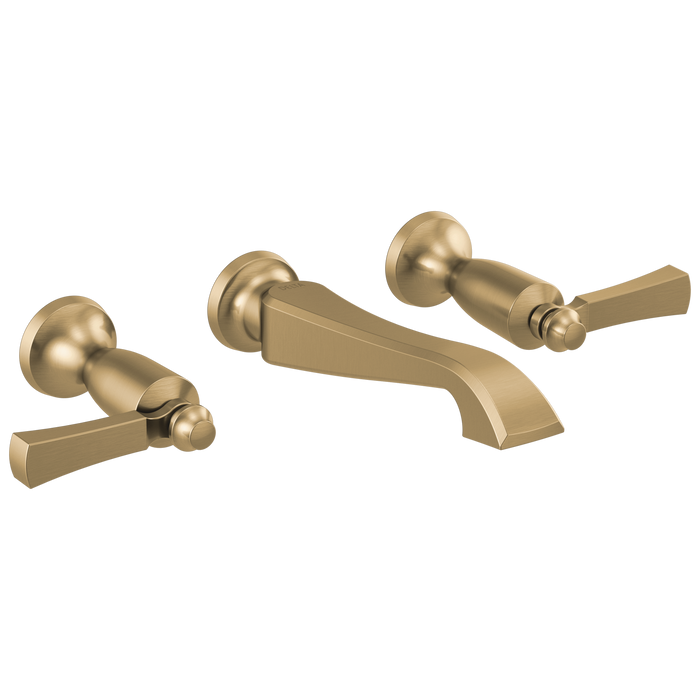 Delta Dorval T3556LF Two Handle Wall Mount Bathroom Faucet Trim Only, champagne bronze