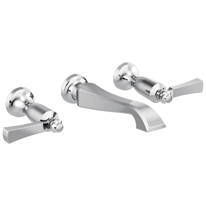 Delta Dorval™: Two Handle Wall Mount Bathroom Faucet Trim Only