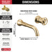 Delta Trinsic T3558LF Single Handle Wall Mount Bathroom Faucet Trim
