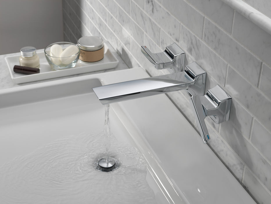 Delta Pivotal: Two-Handle Wall Mount Bathroom Faucet Trim