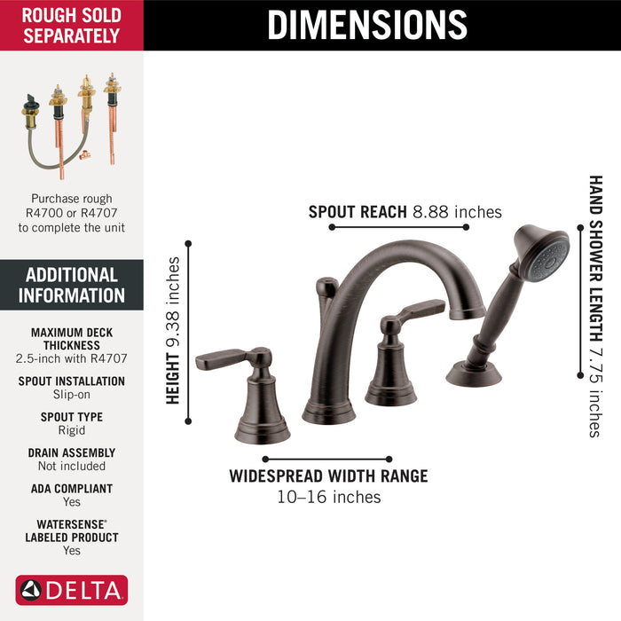 Delta Woodhurst: Roman Tub with Handshower Trim
