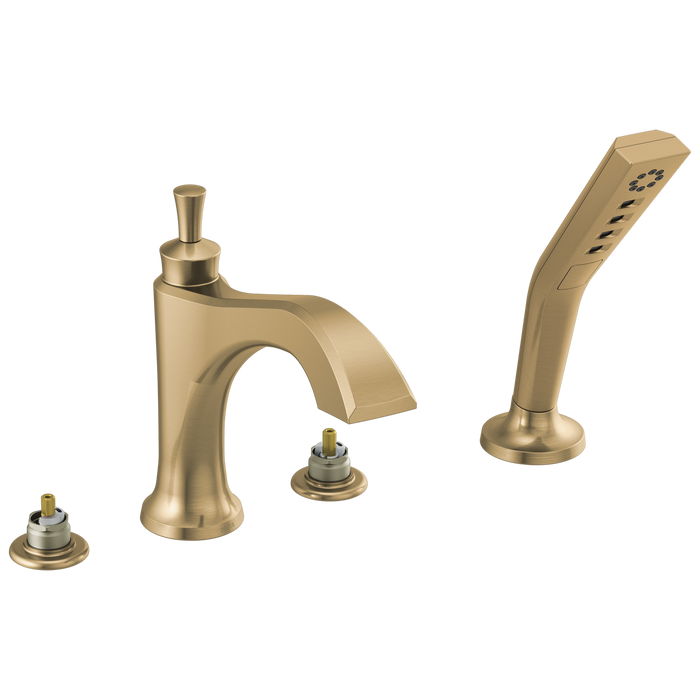 Delta Dorval:T4756 Roman Tub with Hand Shower Trim - Less Handles