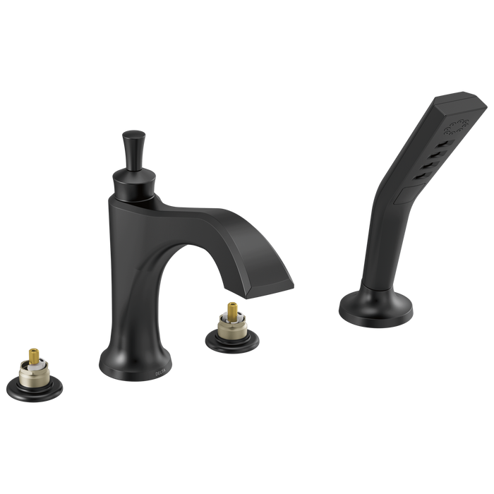 Delta Dorval:T4756 Roman Tub with Hand Shower Trim - Less Handles