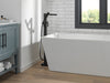Delta Ara T4768 Single Handle Floor Mount Channel Spout Tub Filler Trim with Hand Shower