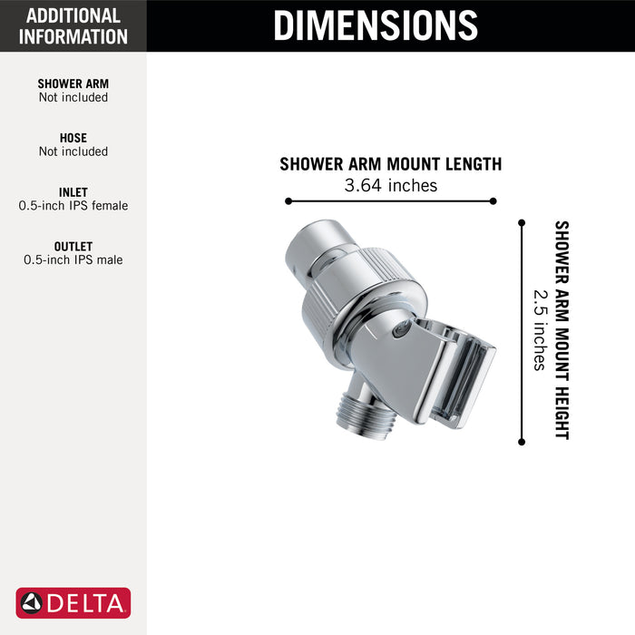 Delta Universal Showering Components U3401 Adjustable Shower Arm Mount for Hand Shower