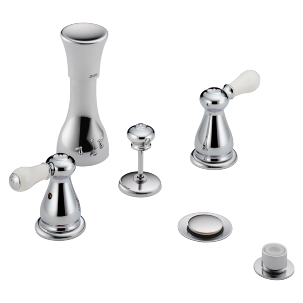 Delta Leland:H277 Porcelain Lever Handle Set - Bathroom
