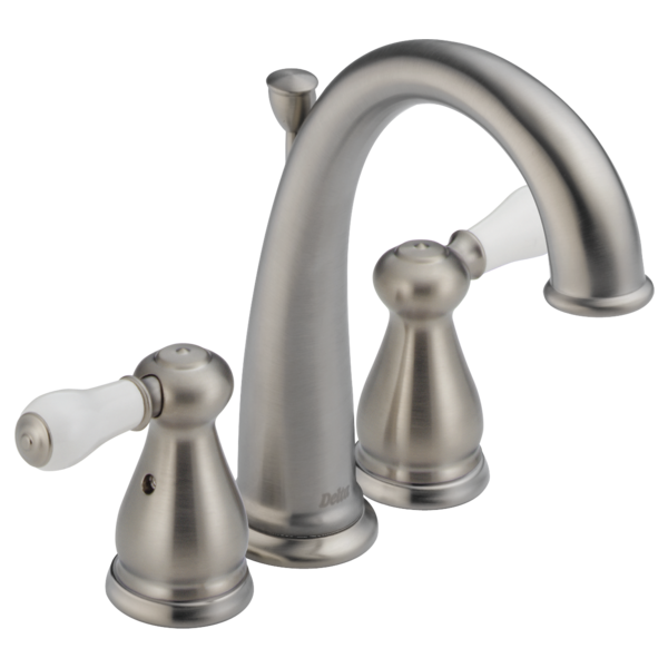 Delta Leland:H277 Porcelain Lever Handle Set - Bathroom