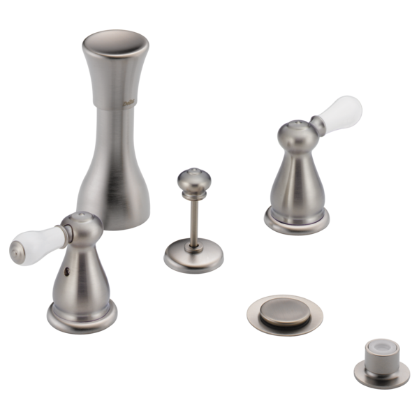 Delta Leland:H277 Porcelain Lever Handle Set - Bathroom