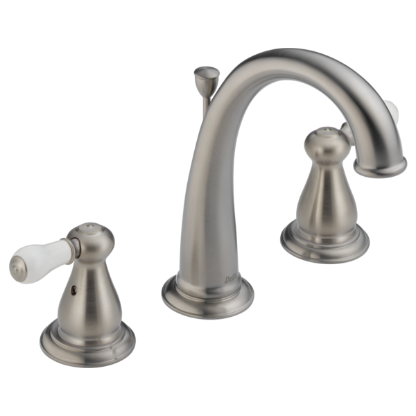 Delta Leland:H277 Porcelain Lever Handle Set - Bathroom