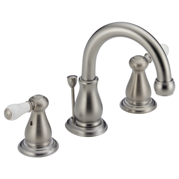 Delta Leland:H277 Porcelain Lever Handle Set - Bathroom
