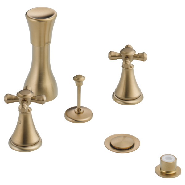 Delta Cassidy:H295 Metal Cross Handle Set - Deck Mount Bathroom & Bidet