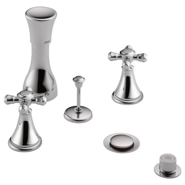 Delta Cassidy H295RB Metal Cross Handle Set - Deck Mount Bathroom & Bidet, Chrome