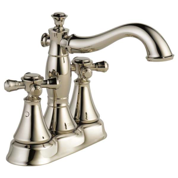 Delta Cassidy H295RB Metal Cross Handle Set - Deck Mount Bathroom & Bidet, Polished Nickel