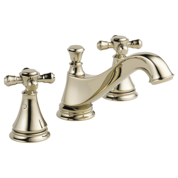 Delta Cassidy H295RB Metal Cross Handle Set - Deck Mount Bathroom & Bidet, Polished Nickel