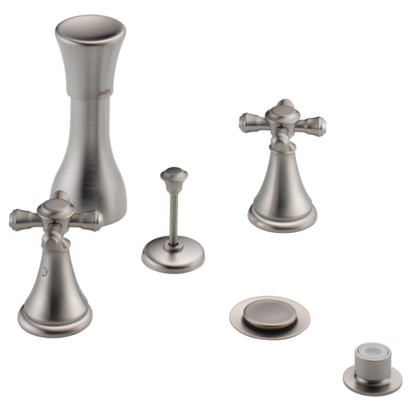 Delta Cassidy:H295 Metal Cross Handle Set - Deck Mount Bathroom & Bidet