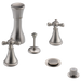 Delta Cassidy:H295 Metal Cross Handle Set - Deck Mount Bathroom & Bidet